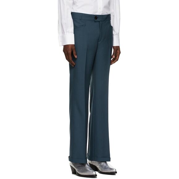 ERNEST W. BAKER ITALY Cuffed 70s Wool Trouser Pant Blue SSENSE 44 XS NWT $570 - Picture 13 of 13